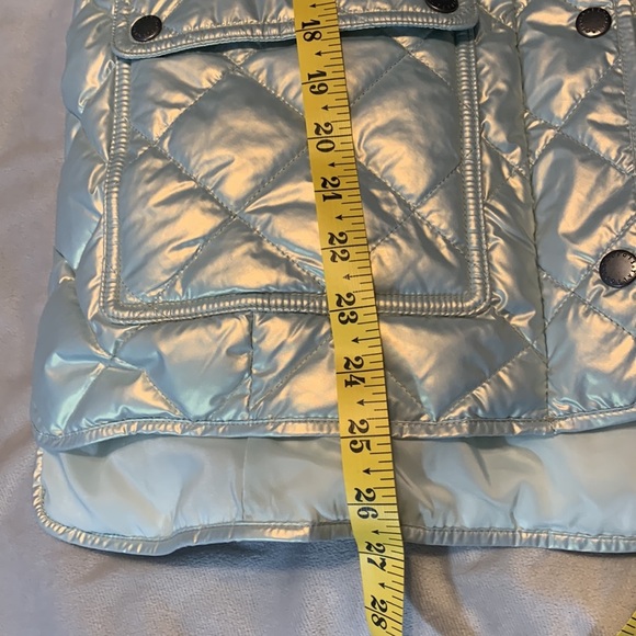 TALBOTS QUILTED DOWN PUFFER VEST PEARLIZED MINT GREEN SIZE S snowbound blue - Picture 7 of 7